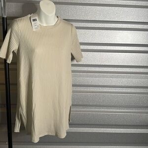 Eileen Fisher NWT, Bone, Tencel, ribbed tunic, Size PP